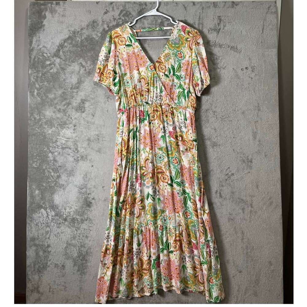 FatFace Floral Boho Maxi Dress Cottagecore Prairie Romantic Festival Peasant 10